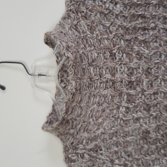 Mossimo loose knit mock neck sweater, angora wool blend, taupe gray, women large - Picture 4 of 6